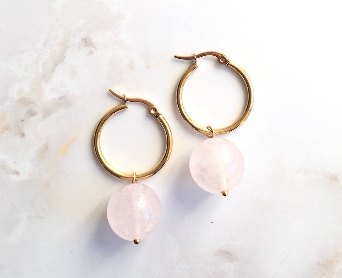 Cuarzo rosa earrings