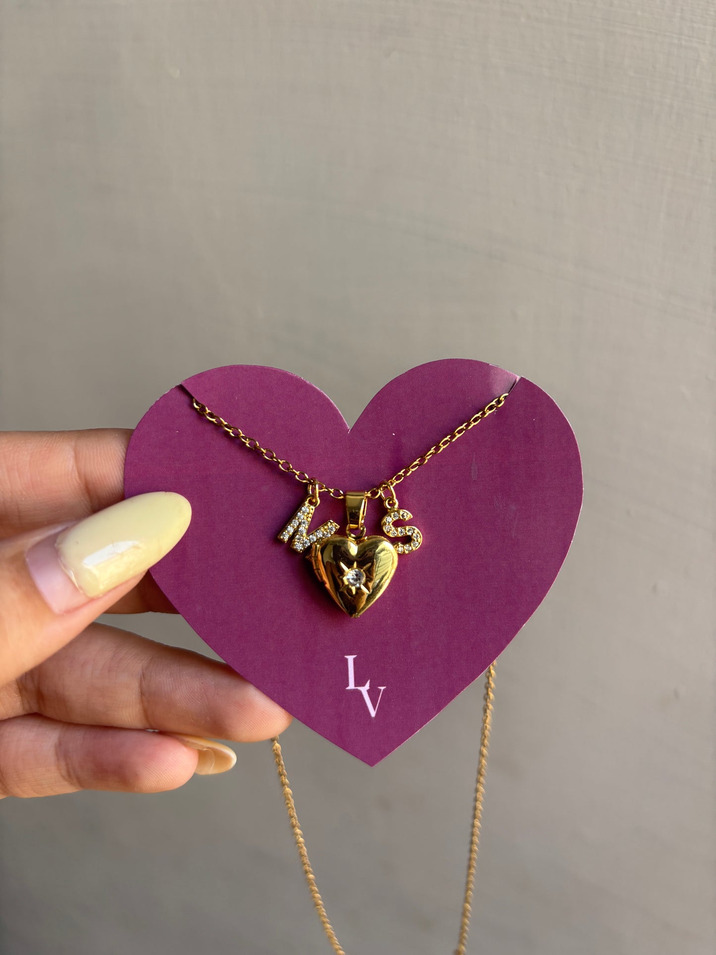 Diamond heart inicial Relicario