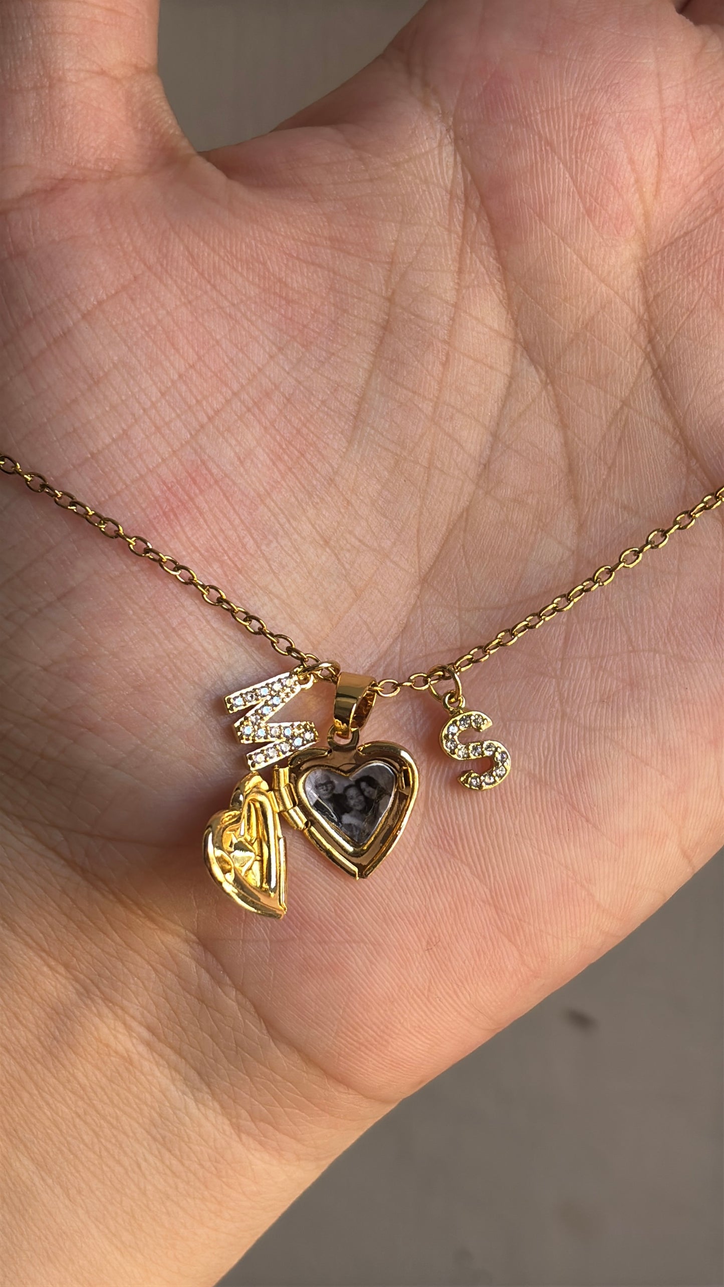 Diamond heart inicial Relicario