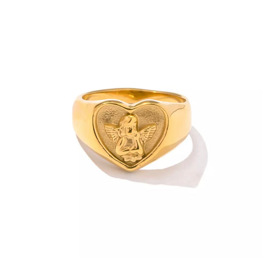 Angel heart ring