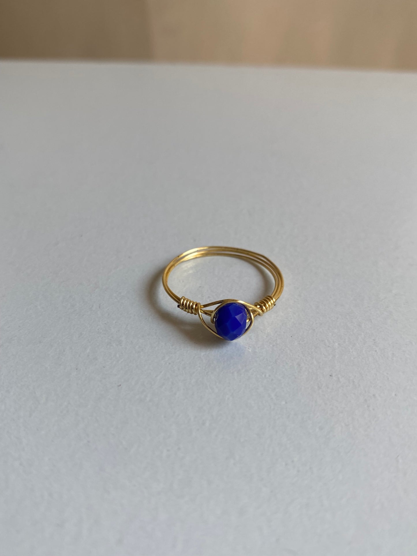 Blue crystal ring