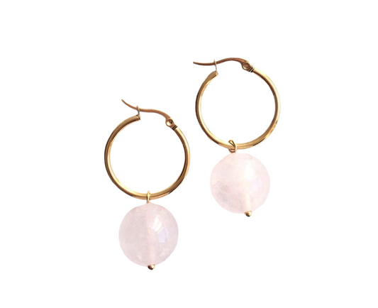 Cuarzo rosa earrings