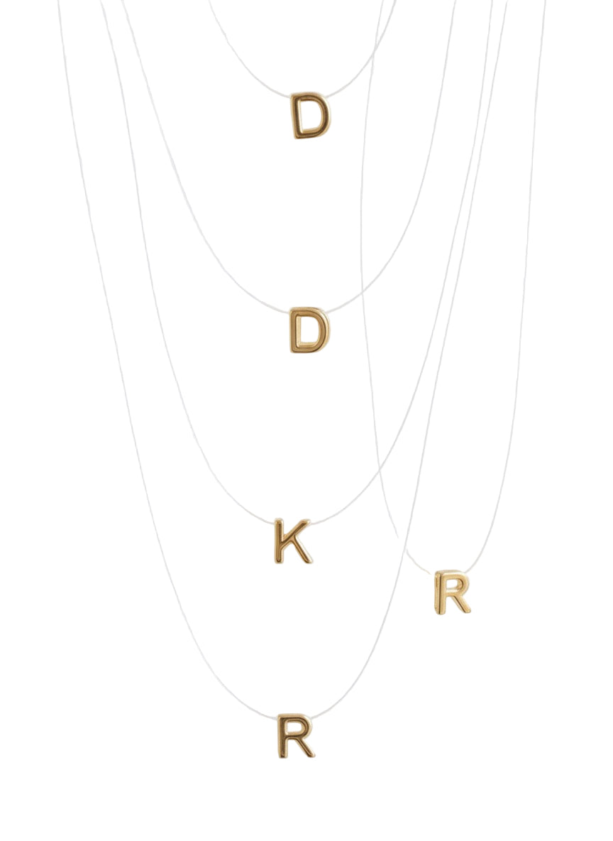 Invisible initial necklace