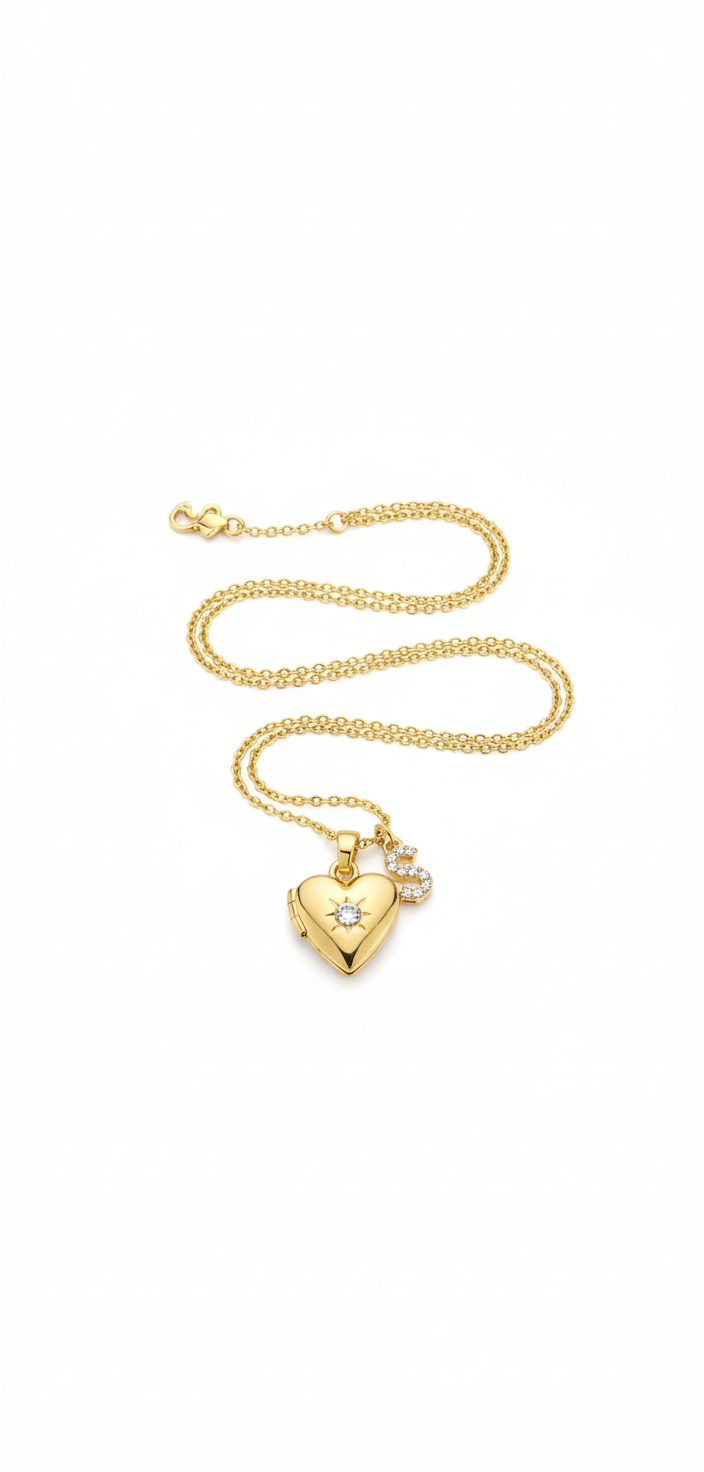 Diamond heart inicial Relicario