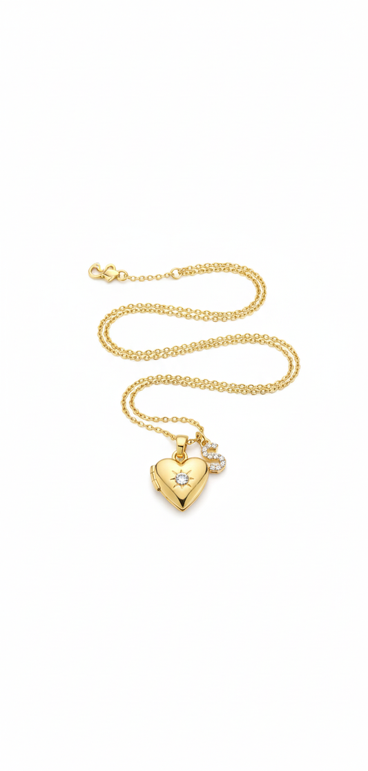 Diamond heart inicial Relicario