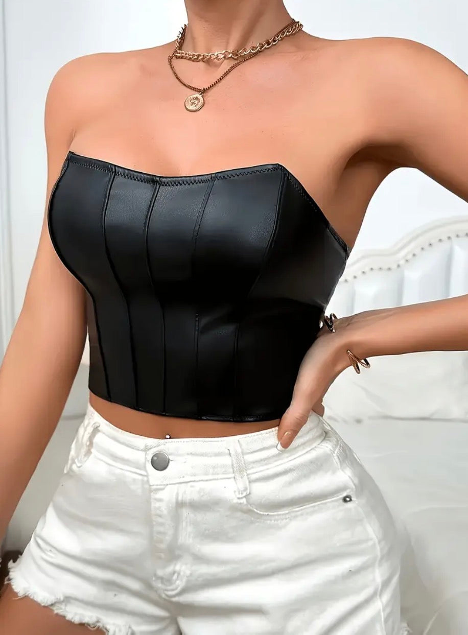 Top cuerina