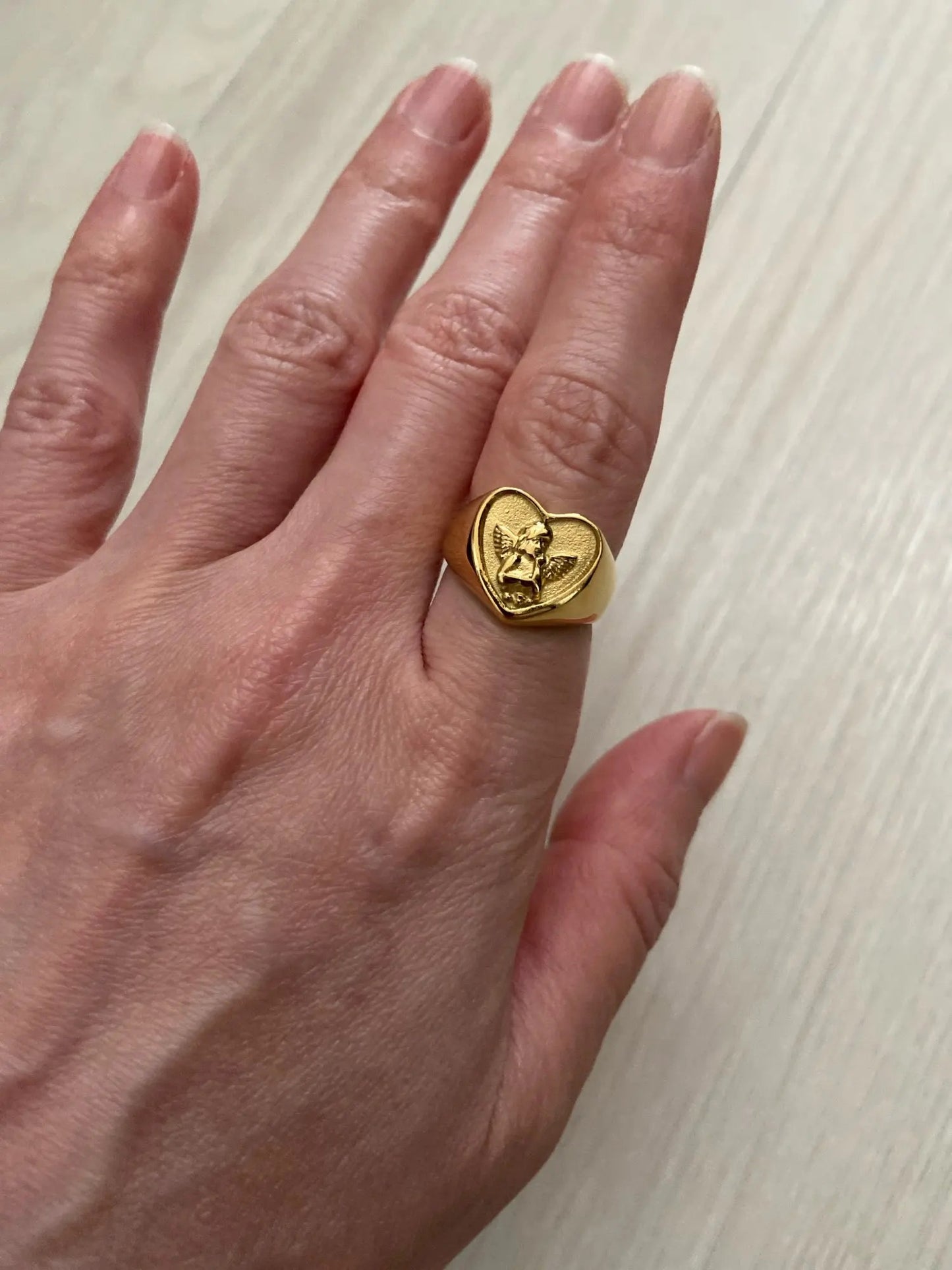 Angel heart ring