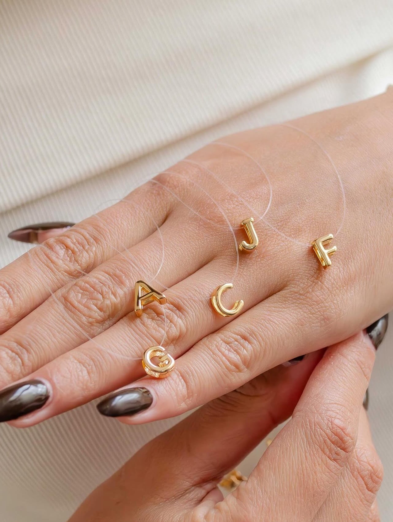 Invisible initial necklace