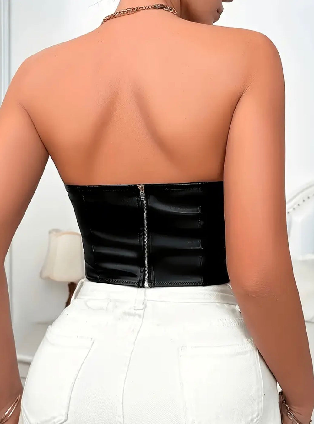 Top cuerina