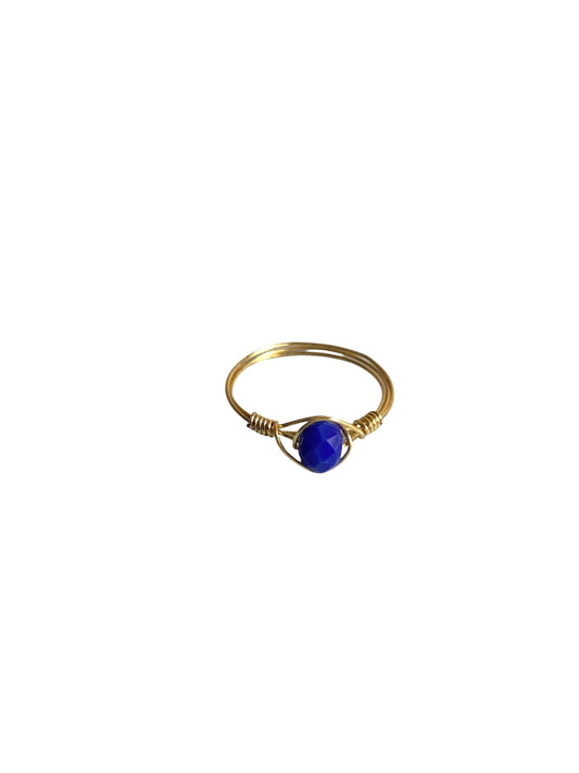 Blue crystal ring